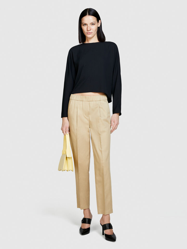 Solid color joggers - women's joggers - Beige | Sisley image number 1